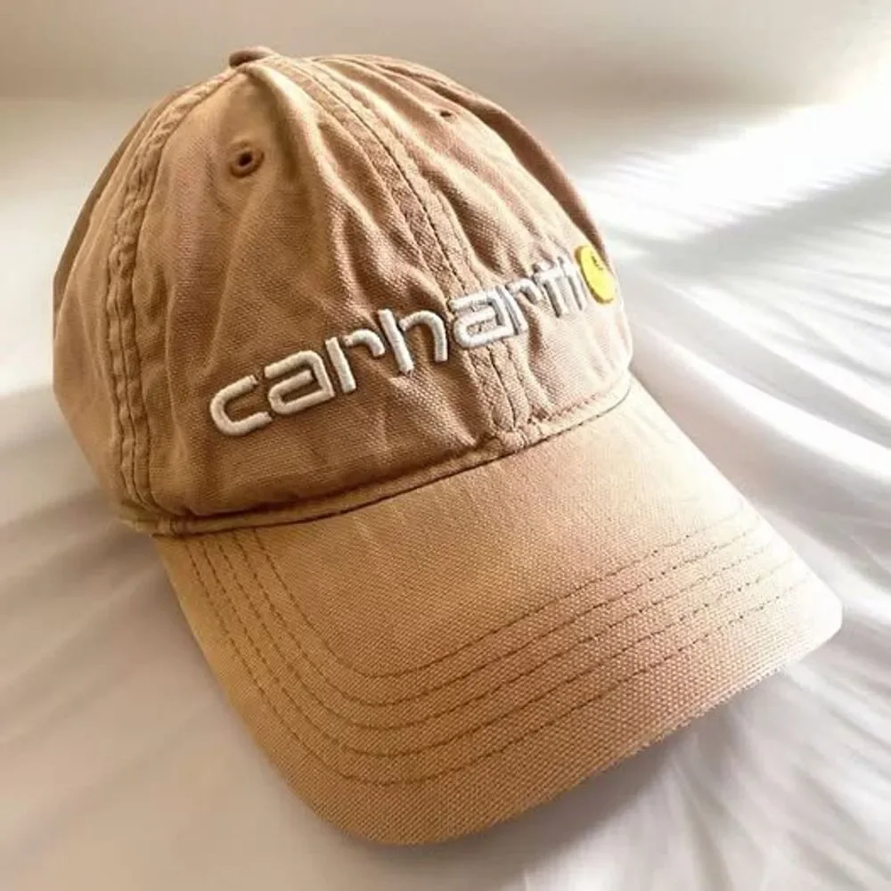 Vintage Carhartt Baseball Style Cap Hat Brown Beige  Y2K